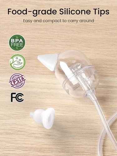 Miniatura 5 de GROWNSY Succión nasal eléctrica para bebé, aspirador nasal de grado hospitalario con luz nocturna, canciones de cuna calmantes, succionador nasal
