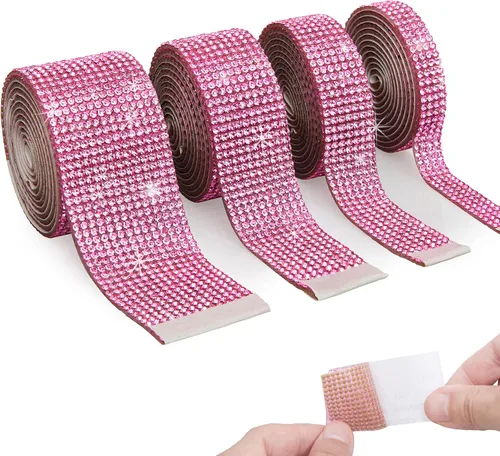 Miniatura 11 de 4 rollos de calcomanías autoadhesivas de diamantes de imitación de color negro, con diamantes de imitación de 0.079 pulgadas (0.079 in)
