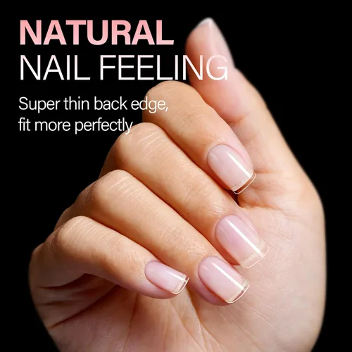 Miniatura 5 de AILLSA Puntas de uñas cuadradas extra cortas – 240 puntas de uñas postizas prelimadas gruesas puntas de uñas medio mate, uñas postizas para regalo