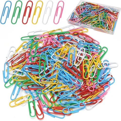 Elisel Clips de papel de colores, 200 piezas de tamaño mediano (1.3 pulgadas), duraderos y resistentes al óxido, ideales para oficina, escuela y uso