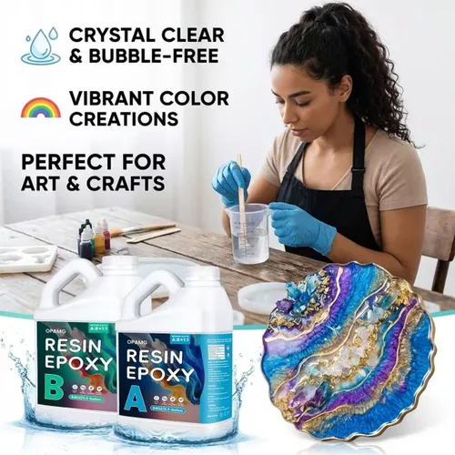 Miniatura 2 de 1 Gallon Epoxy Resin Kit – Self-Leveling, Bubble-Free, Non-Yellowing, High Gloss Finish–1:1 Mix Ratio for DIY Crafts, Table Tops, Coasters, Jewelry