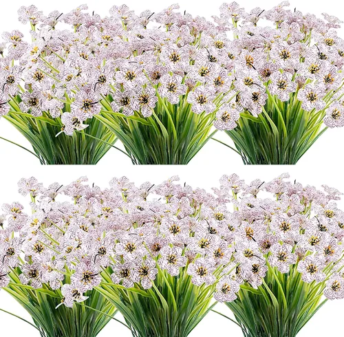 Miniatura 27 de JEMONG - 20 paquetes de flores artificiales para exteriores, resistentes a los rayos UV, flores falsas que no se decoloran, plantas de plástico