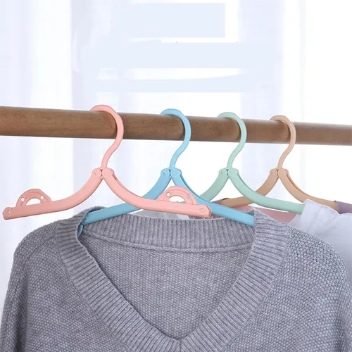 Miniatura 6 de Perchas de viaje plegables y portátiles, perchas de plástico plegables para ropa que ahorran espacio para viajes de negocios, 12 unidades Colorido