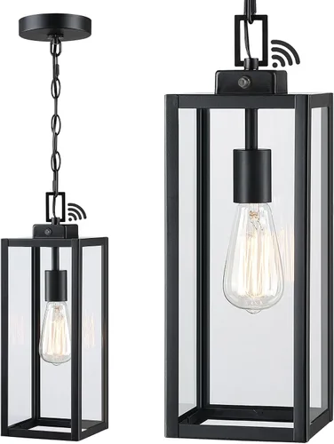 Miniatura 9 de 13 Inch Outdoor Pendant Light Dusk to Dawn Hanging Porch Light for Entrance Front Door Photocell Pendant Lights for Porch Dusk to Dawn Hanging