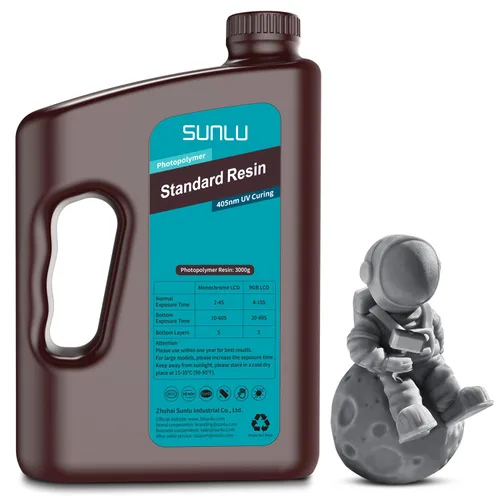 Miniatura 46 de SUNLU Resina para impresora 3D, 1kg de curado rápido, resina estándar 3D para impresoras 3D LCD DLP SLA, curado UV de 395-405nm, resina líquida