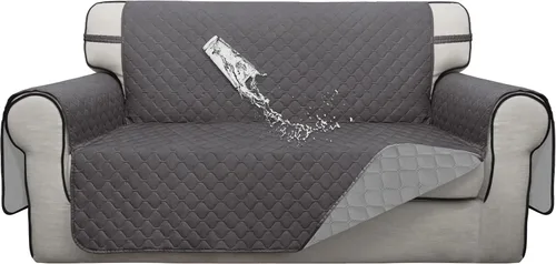 Miniatura 66 de ISSUNTEX Fundas de sofá de dos plazas con doble protección 100% impermeables para sala de estar, fundas para sofá de 2 cojines, protector de muebles