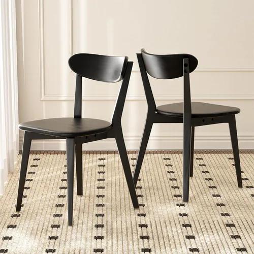 Miniatura 28 de Sillas de comedor 100% de madera de roble macizo, sillas de comedor modernas de mediados de siglo con cojín tapizado, sillas de cocina, comedor