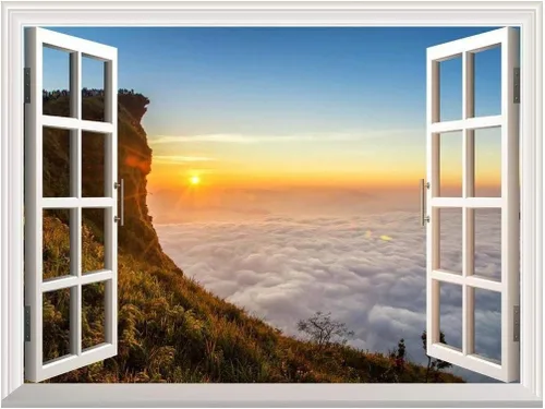 Miniatura 22 de Adhesivo de pared extraíble/mural de pared, semáforos de ciudad borrosa por la noche, decoración creativa de pared con vista de ventana, 24 x 32