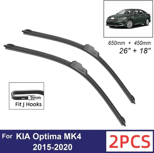 Miniatura 2 de Limpiaparabrisas delantero compatible con KIA Optima MK4 2015-2020, limpiaparabrisas delantero de goma suave, parabrisas automático de 26 + 18 2