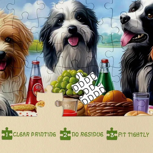 Miniatura 3 de Rompecabezas divertidos de comida para perros para adultos, 1000 piezas de naturaleza, coloridos rompecabezas de árbol de flores, hermoso