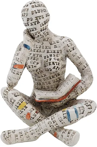 Miniatura 14 de Figura de mujer que lee, escultura pensadora, estatua de decoración abstracta, estantería, escultura de resina estética para sala de estar, oficina