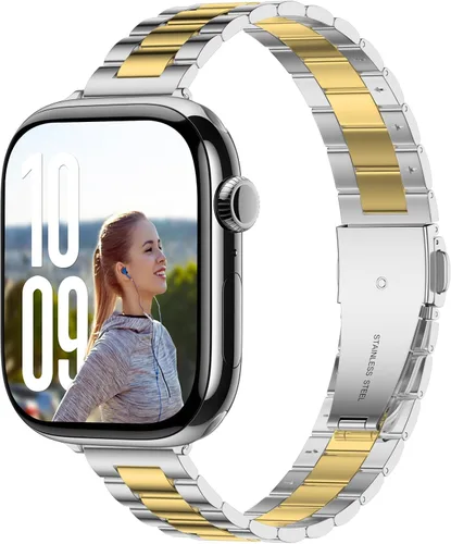 Miniatura 10 de Correa delgada compatible con Apple Watch de 1.654 in 1.811 in 1.614 in 1.772 in 1.575 in 1.732 in 1.496 in, pulsera de lujo delgada y ligera
