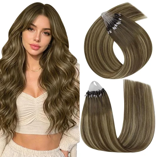 Miniatura 70 de Easyouth Extensiones de cabello humano con alambre, color marrón oscuro, extensiones de cabello humano Remy, extensión de línea de pescado