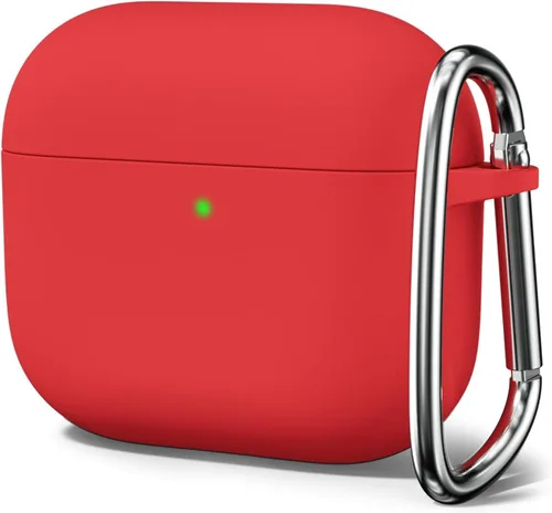 Miniatura 25 de Oakxco Funda de silicona para Airpods 3, bonita funda rígida femenina para Airpods de 3ª generación con llavero, gel de goma colorido suave de TPU