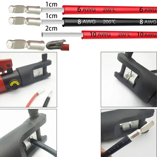 Miniatura 5 de CESFONJER Conector de batería de 50 A, kit de conector de desconexión rápida de batería, se adapta a cable de 6 a 10 AWG, para automóvil