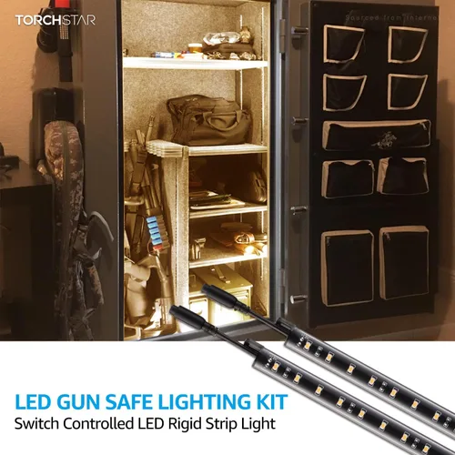 Miniatura 2 de TORCHSTAR Kit de iluminación LED segura, (6) barras de luz de 12 pulgadas enlazables + interruptor basculante + adaptador de alimentación UL, 900