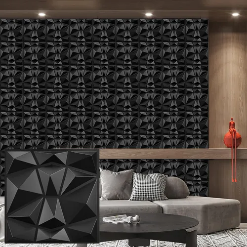 Miniatura 8 de Heikki Paquete de 30 Paneles de Pared 3D para Decoración de Pared Interior, Paneles de Pared con Textura de Flores de PVC para Sala de Estar