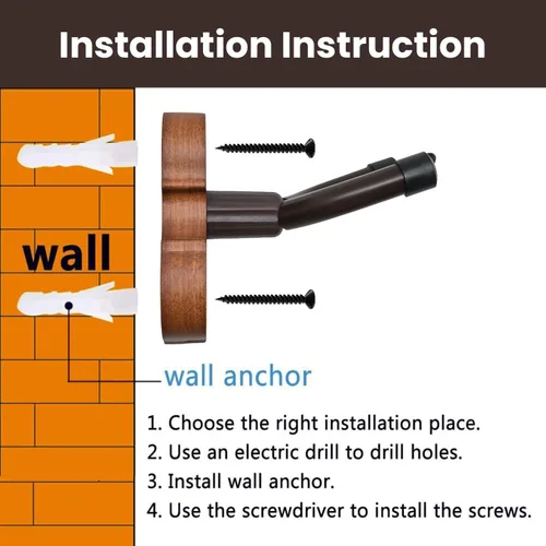 Miniatura 7 de BestSounds - Soporte de pared para violín con gancho para arco Home & Studio, soporte para violín de palisandro (palisandro MA-R5)