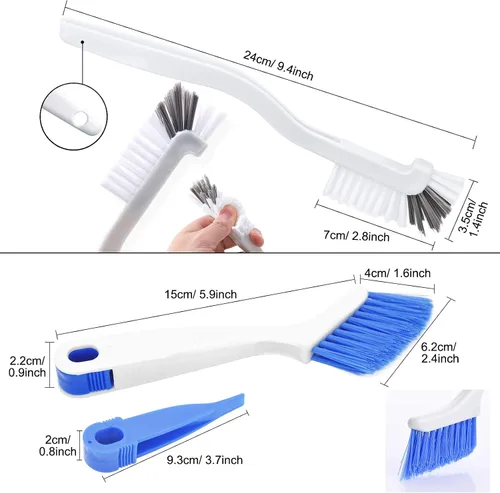 Miniatura 7 de Cepillo de limpieza pequeño para limpiar el fregadero, baño, cocina, borde de la esquina, lechada de esquina para uso doméstico con mango
