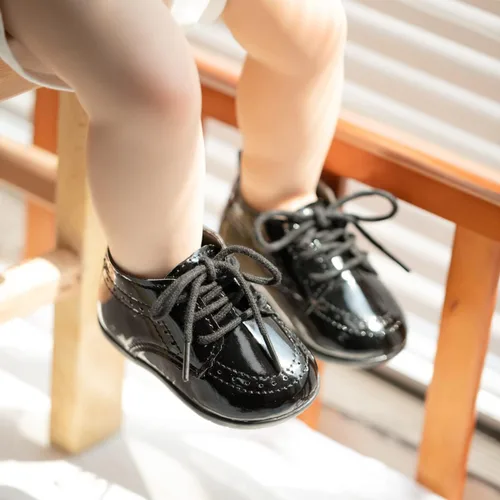 Miniatura 4 de ohsofy Zapatos Oxford de piel sintética para bebés y niños, zapatos de vestir de boda de suela suave y goma