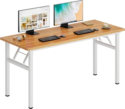 Miniatura 13 de DlandHome - Mesa plegable para computadora de 47 pulgadas, escritorio portátil, mesa de actividades, mesa de conferencias, escritorio de oficina