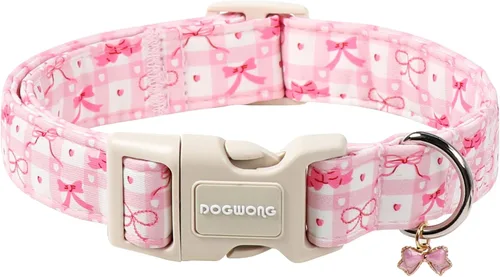 Miniatura 53 de DOGWONG Collar de perro de San Valentín, collar de perro con estampado de corazones para perros grandes, lindos collares de primavera, hembra