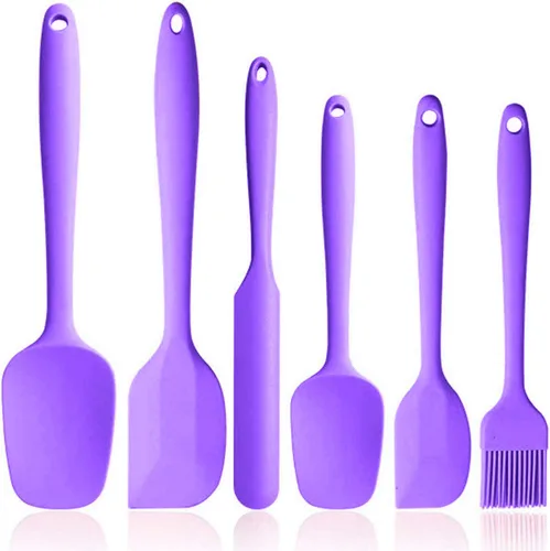 Juego de 6 espátulas de silicona resistentes al calor, juego de espátulas de goma para utensilios de cocina antiadherentes, utensilios de cocina,