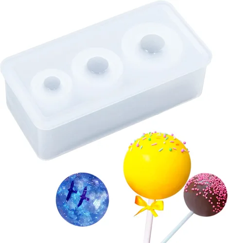 Miniatura 7 de Molde de silicona de esfera para resina epoxi, fabricación de joyas, cera de velas, jabón casero, bomba de baño, una sola pieza, 2.4 pulgadas