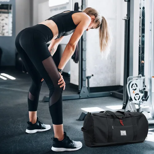 Miniatura 6 de Lyweem Bolsa de viaje para hombres, 60L, bolsa de lona deportiva, de gran tamaño, bolsa de fin de semana, bolsa de noche para mujeres