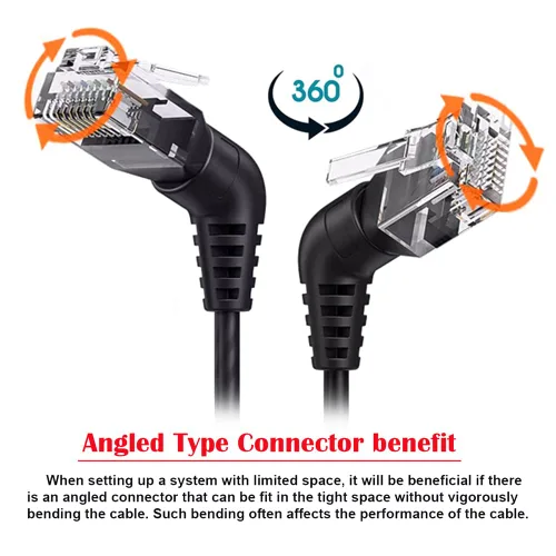 Miniatura 2 de cablecc Cable giratorio macho CAT6 UTP macho a macho RJ45 8P8C 1000Mbps para red LAN Ethernet 25CM