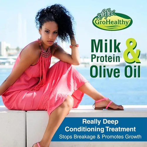 Miniatura 2 de Máscara capilar con proteína de leche y aceite de oliva para el cabello, tratamiento acondicionador profundo, fortalece, repara, detiene la rotura