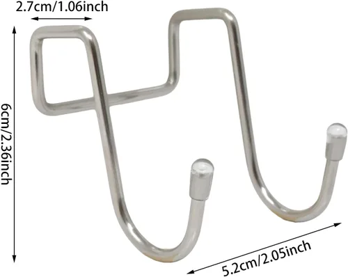 Miniatura 2 de yueton Paquete de 4 ganchos de acero inoxidable para armarios de cocina, cajones de cocina, ganchos dobles en forma de S para cocina, armario
