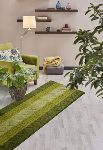Miniatura 2 de Alfombra antideslizante verde de 11 pies para pasillo y cocina, 2'2" X 11' alfombra lavable - con respaldo de goma, alfombra de tamaño personalizado