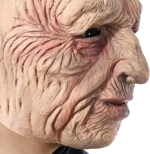 Miniatura 4 de ROTORS Máscara de anciano de Halloween, máscara realista de látex de cabeza completa, máscara de mascarada para cosplay, disfraz de fiesta