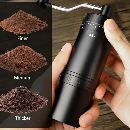 Miniatura 4 de Molinillo de café manual con rebaba cónica de acero inoxidable de 7 estrellas, molinillo de café portátil con ajuste de molienda ajustable externo