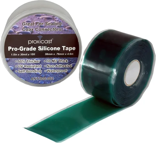 Miniatura 9 de Proxicast Cinta de sellado de goma de silicona autofundida extra fuerte de grado profesional de 30 mil resistente a la intemperie para antenas