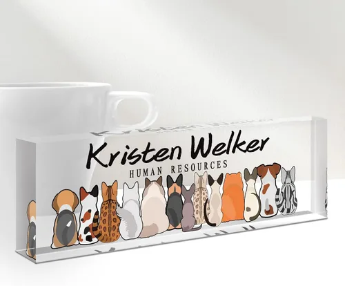 Miniatura 9 de Gowelly Placa de nombre personalizada para escritorio de oficina, placas de nombre personalizadas para escritorio, regalos personalizados