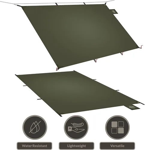Miniatura 7 de onewind Refugio, juego de lona de campamento incluye refugio de emergencia, BugNet y huella de tienda, nailon Ripstop con revestimiento de Juego