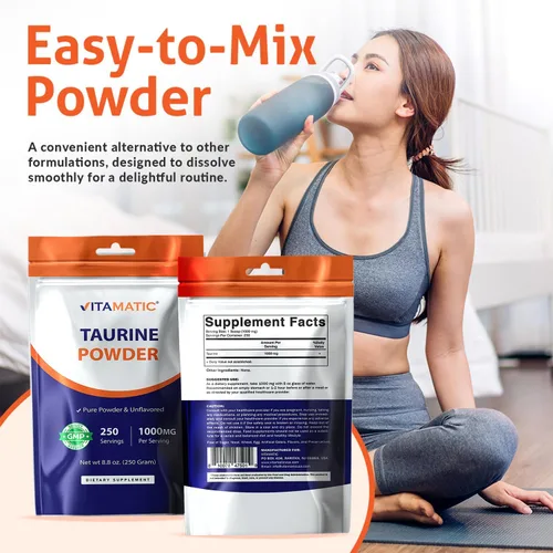 Miniatura 3 de Vitamatic Taurina pura 1000 mg 250 porciones - Sin OMG, sin gluten