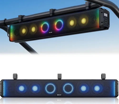 Miniatura 9 de Ehaho Barra de sonido UTV de 25 pulgadas, IP66 impermeable Bluetooth barra de sonido para carrito de golf, barra de sonido ATV con iluminación RGB