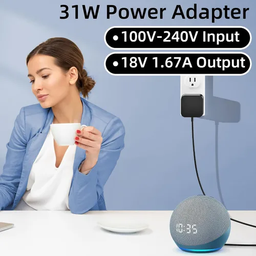 Miniatura 4 de Adaptador de corriente de 30 W para Amazon Echo (4.ª generación) Echo (3ª generación) Echo Show 10 (3ª generación) Echo Show (2.ª generación) Echo