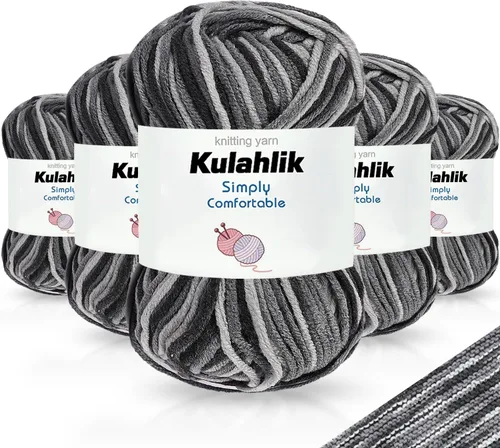 Miniatura 114 de 50g (1x50g) Hilo Acrílico para Crochet y Tejido, Hilo Degradado Colorido, 1 Rollo de Madejas, Hilo Acrílico Multicolor, Perfecto para Proyectos