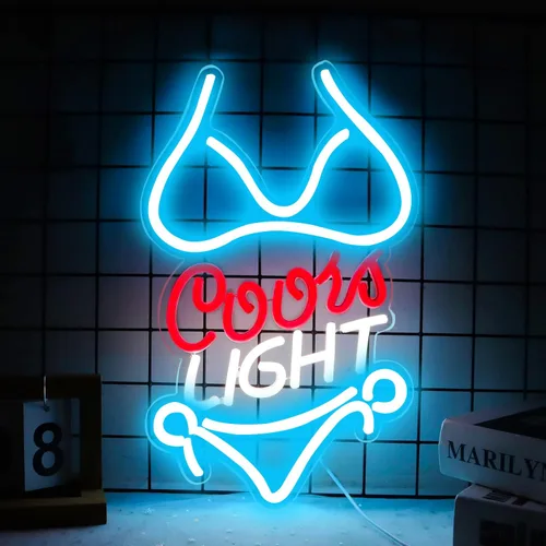 Letreros de neón Bikini Crs LIGHT para decoración de pared, luces de neón para negocios, letreros LED adecuados para cueva de hombres, restaurante,