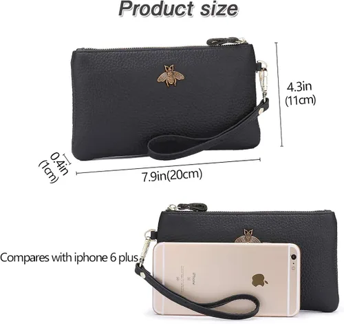 Miniatura 5 de imeetu Women's Wristlet Clutch Purse Leather Cell Phone Wallet Handbag with Wrist Strap
