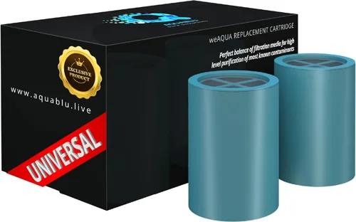 WeAQUA Cartucho de repuesto para filtro de ducha resistente NO BS, paquete de 2 – 99% de eliminación de agua dura, cloro, metales pesados y fluoruro