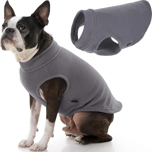 Miniatura 52 de Gooby - Chaleco de Vellón Elástico, Chaleco de Vellón Tipo Pullover Chaqueta Suéter para Perros, Azul Argyle, Extra Pequeño