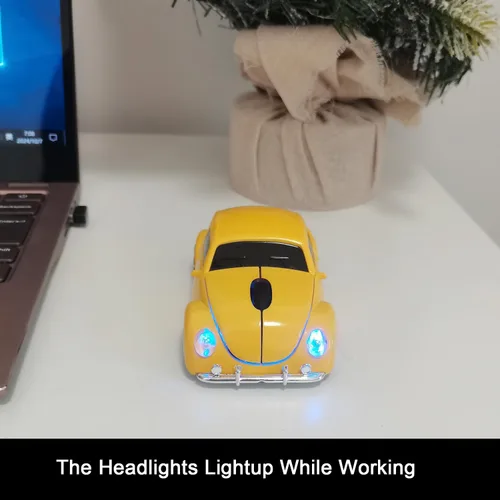Miniatura 4 de Ratón inalámbrico para automóvil, divertido ratón en forma de automóvil de 2.4 GHz, ratón óptico inalámbrico para computadora, PC, portátil