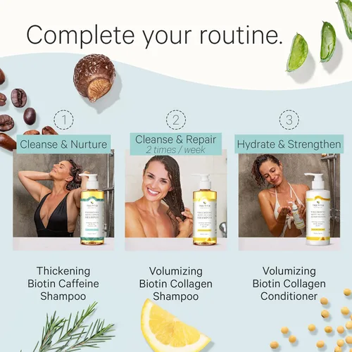 Miniatura 7 de Tree To Tub Paquete de champú y acondicionador de biotina voluminizadora, para un cabello más grueso, fuerte y brillante, formulado con colágeno