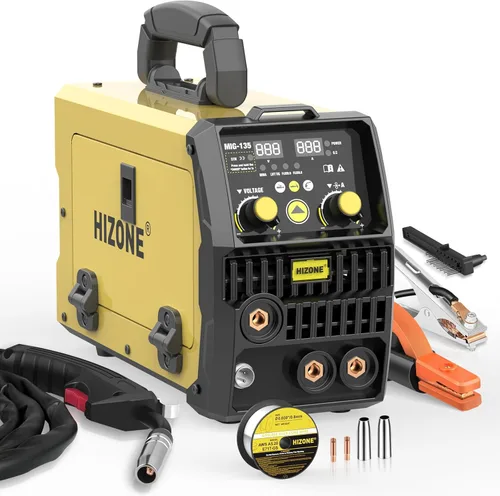 Miniatura 10 de Máquina de soldadura MIG de mano 110V, HIZONE 100A Flux Core Máquina de soldadura portátil, equipo de soldadura de alimentación de alambre inversor