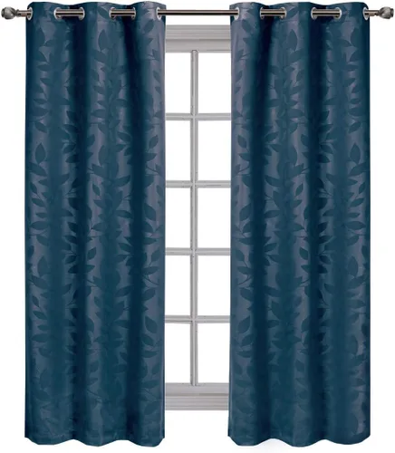 Miniatura 10 de Royal Hotel - Panel de cortina de blackout para ventana Paisley Jacquard, para colgar en arandelas, par de paneles/ juego de 2 paneles.